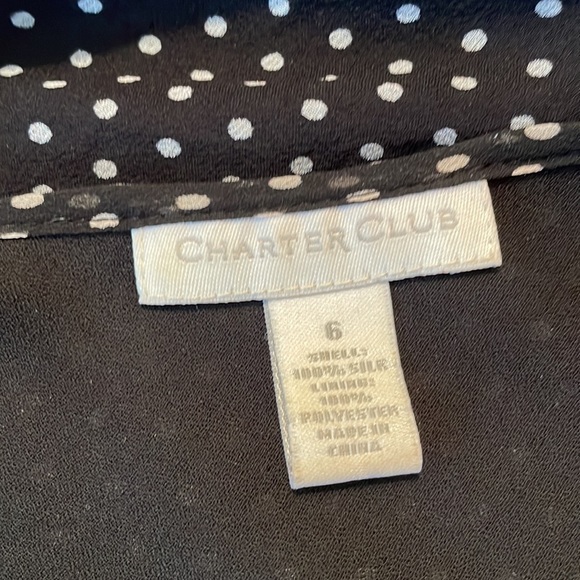 Chapter Club - 6 - Women’s Black & White Polkadot Top - Picture 6 of 6